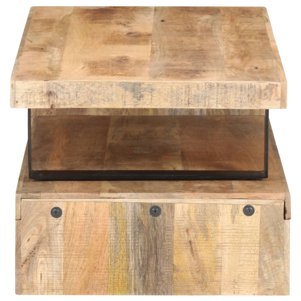 vidaXL Coffee Table Rough Mango Wood 27.6x27.6x15.7