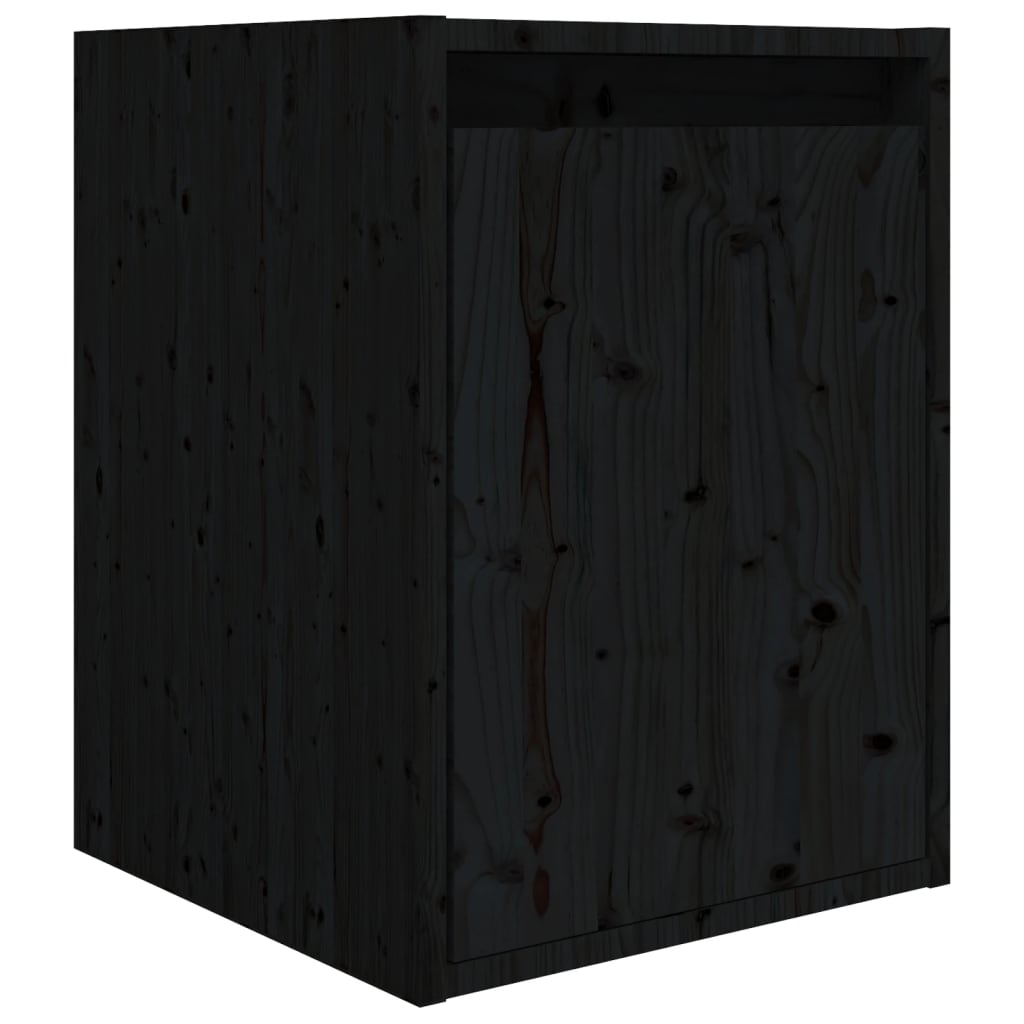 vidaXL TV Stands 8 Pcs Black Solid Wood Pine