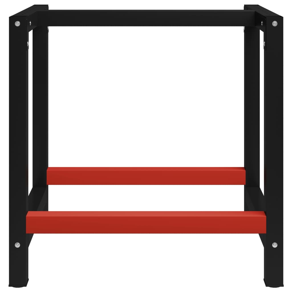 vidaXL Work Bench Frame Metal 31.5"x22.4"x31.1" Black and Red