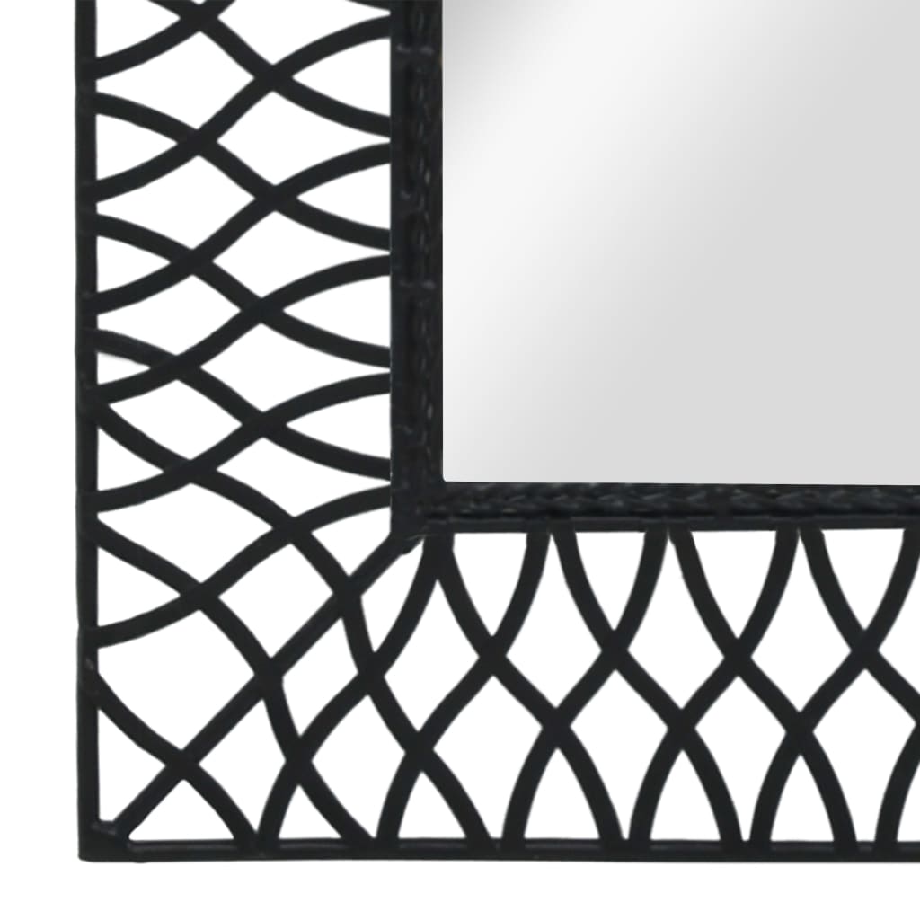 vidaXL Garden Wall Mirror Arched 19.6"x31.4" Black