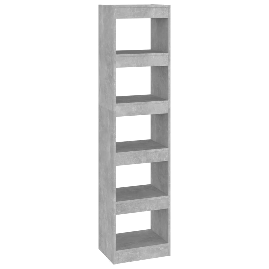 vidaXL Book Cabinet/Room Divider Concrete Gray 15.7"x11.8"x65.4"