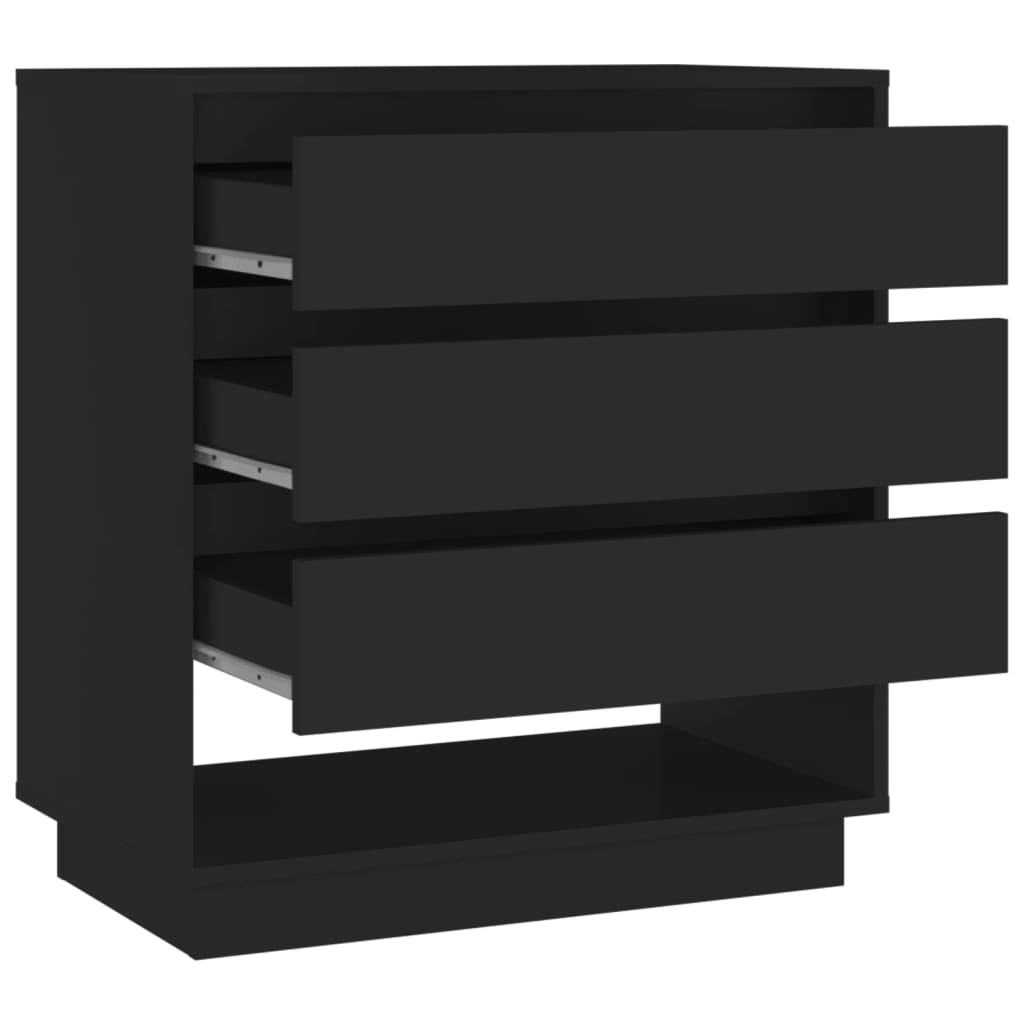 vidaXL Sideboard Black 27.6"x16.1"x29.5" Engineered Wood