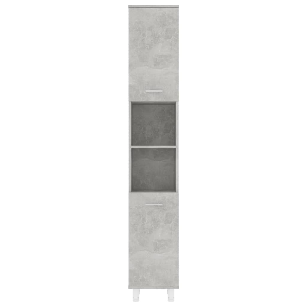vidaXL Bathroom Cabinet Concrete Gray 11.8"x11.8"x70.5" Engineered Wood
