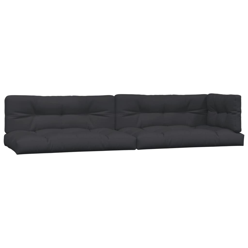 vidaXL Pallet Cushions 5 pcs Black Fabric