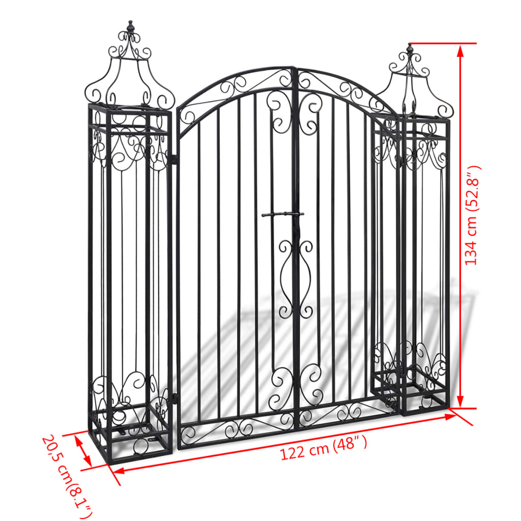 vidaXL 40905 Wrought Iron Ornamental Garden Gate for sale online 
