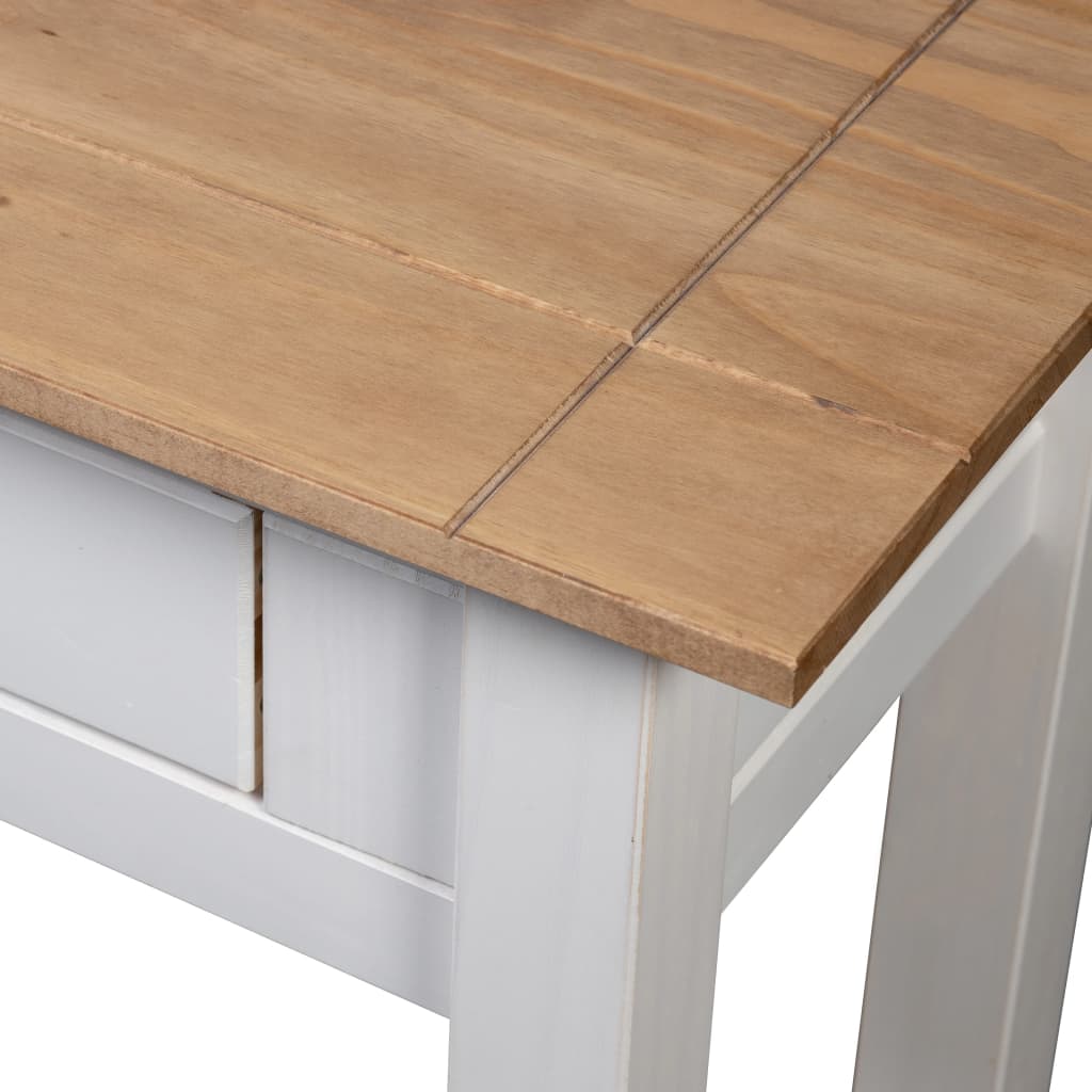 vidaXL Console Table White 43.3"x15.7"x28.3" Solid Pine Wood Panama Range