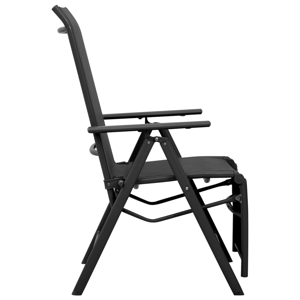 vidaXL Reclining Deck Chair Aluminum and Textilene Black
