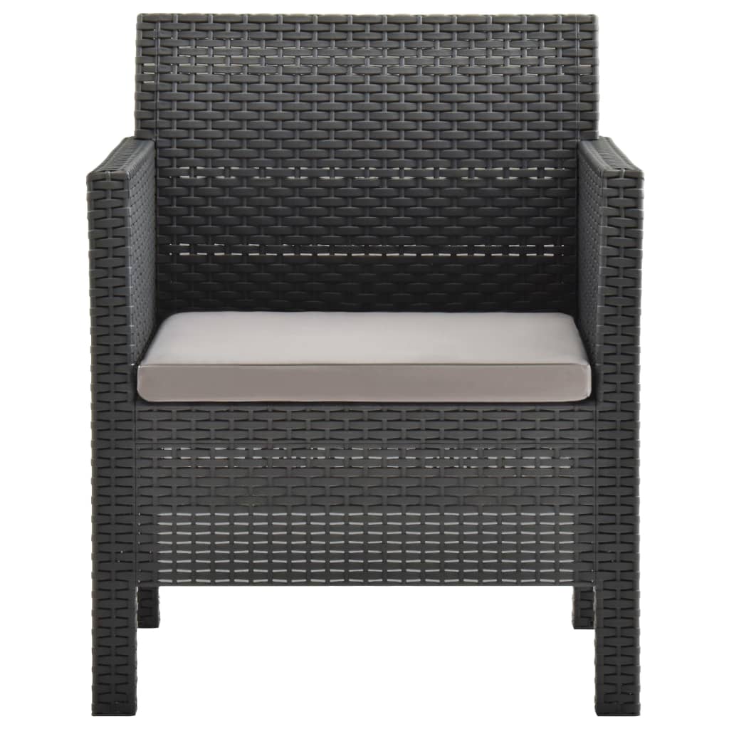 vidaXL Patio Chair with Cushion PP Rattan Anthracite