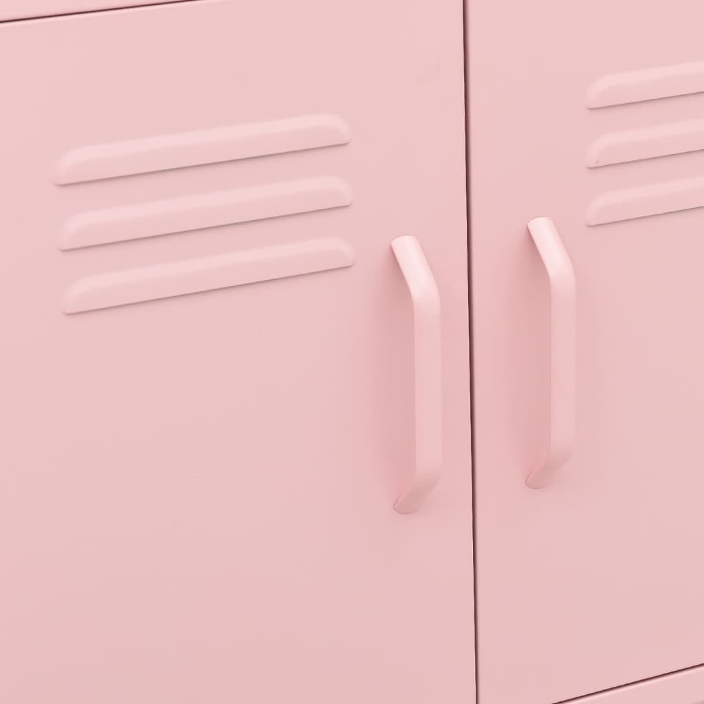 vidaXL Storage Cabinet Pink 23.6"x13.8"x22" Steel