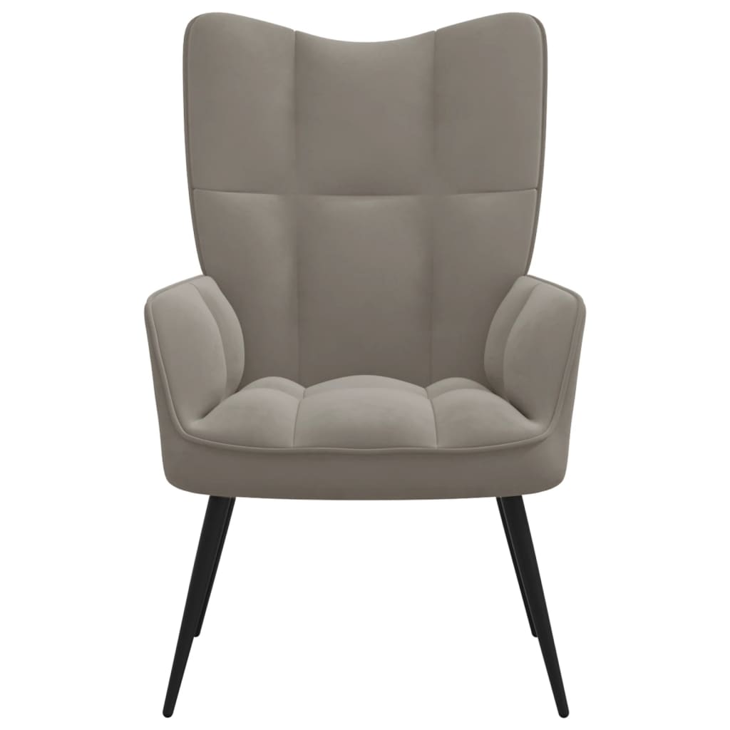vidaXL Relaxing Chair Light Gray Velvet