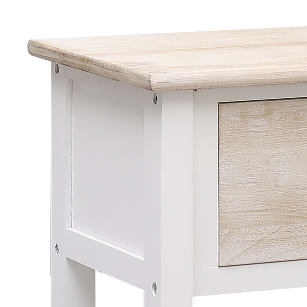 vidaXL Sideboard Natural and White 45.3"x11.8"x29.9" Wood