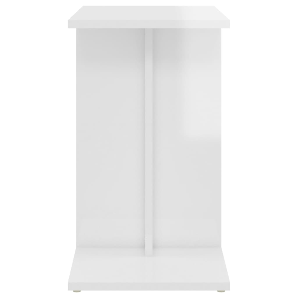vidaXL Side Table High Gloss White 19.7"x11.8"x19.7" Engineered Wood