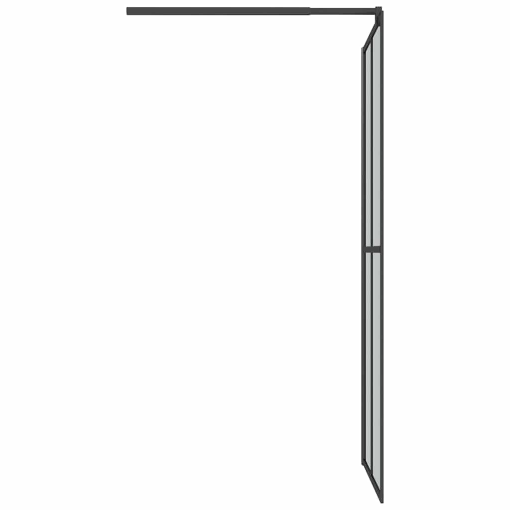 vidaXL Walkin Shower Screen 46.5"x74.8" Dark Tempered Glass