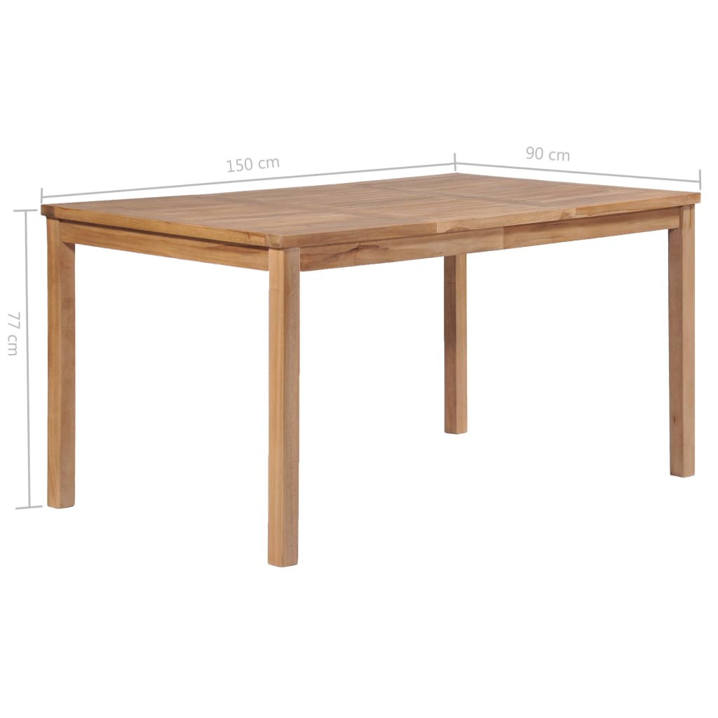 vidaXL Patio Table 59.1"x35.4"x30.3" Solid Teak Wood