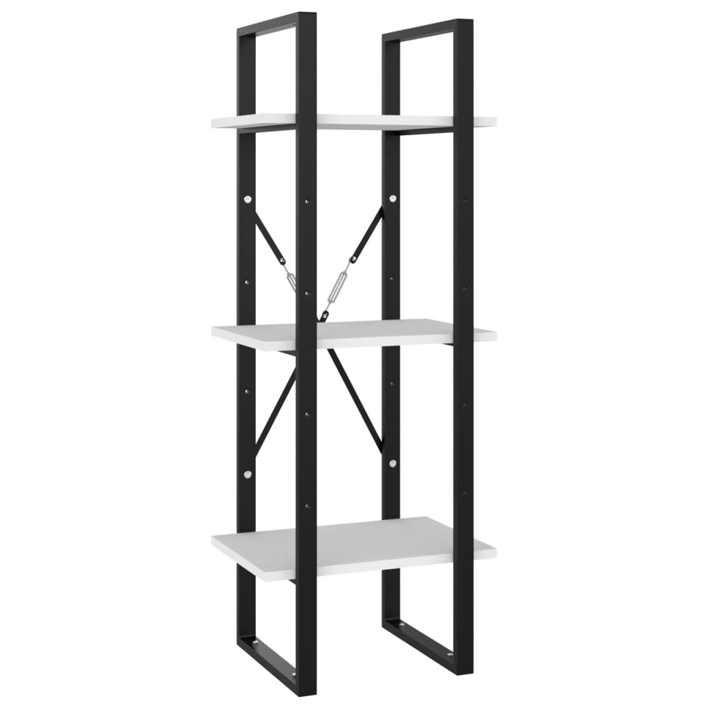 vidaXL 5-Tier Book Cabinet White 15.7"x11.8"x68.9" Engineered Wood