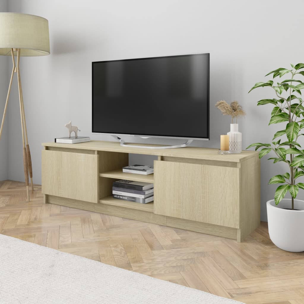 vidaXL TV Stand Sonoma Oak 47.2"x11.8"x14" Engineered Wood