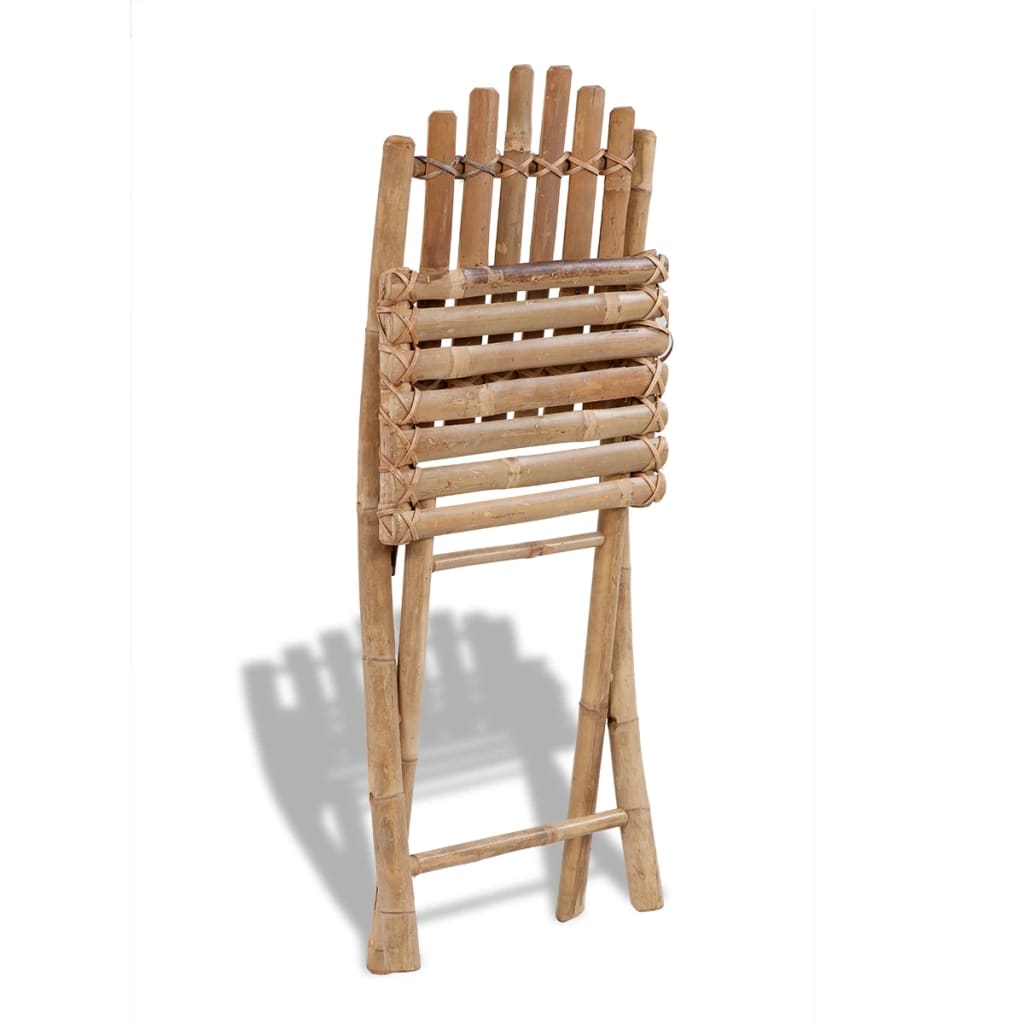 vidaXL Folding Patio Chairs 2 pcs Bamboo