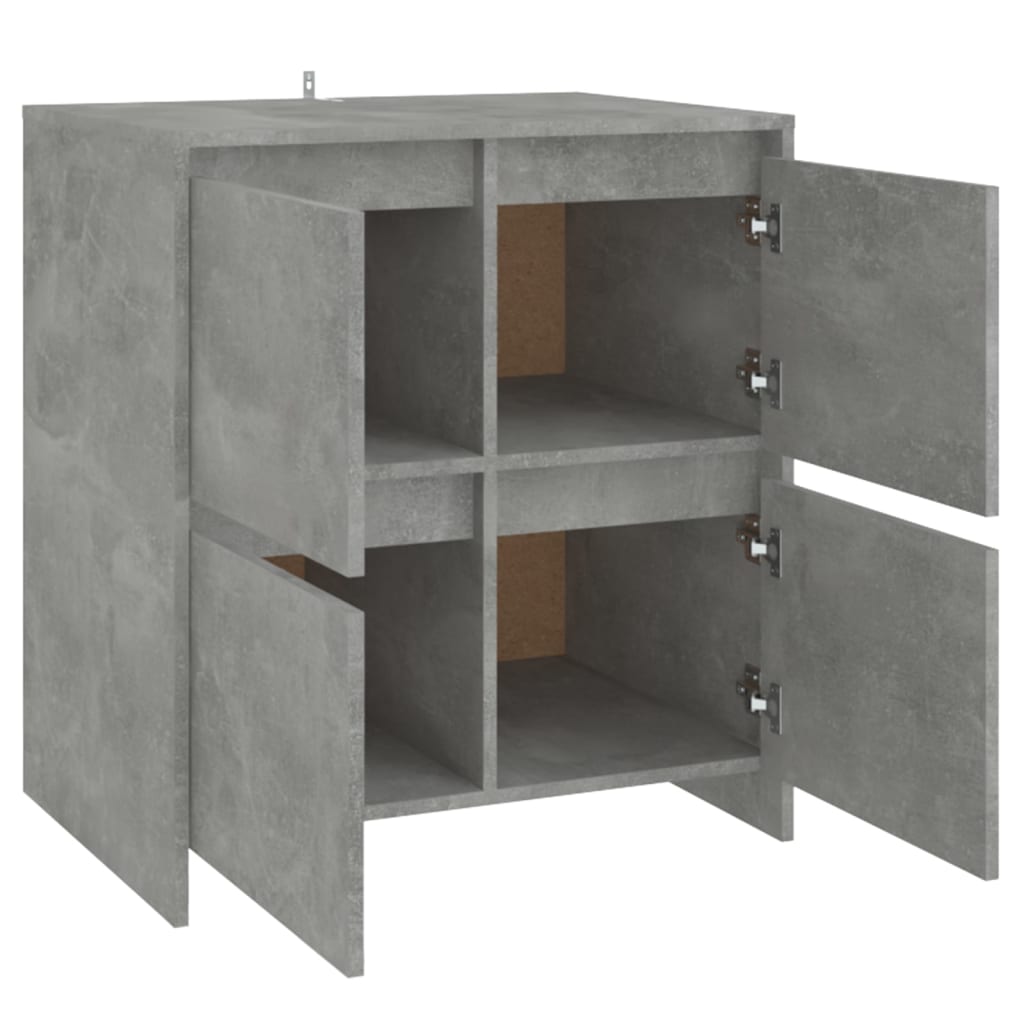 vidaXL Sideboards 2 pcs Concrete Gray 27.6"x16.1"x29.5" Engineered Wood