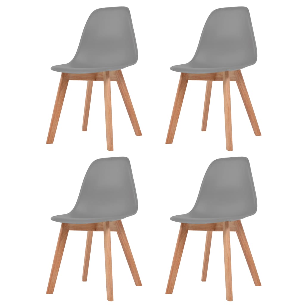vidaXL Dining Chairs 4 pcs Gray Plastic
