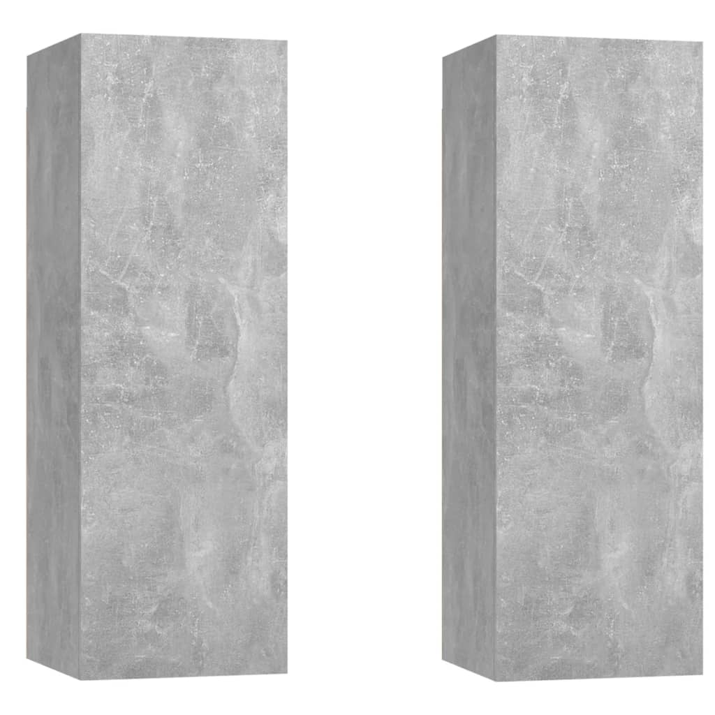 vidaXL TV Cabinets 2 pcs Concrete Gray 12"x11.8"x35.4" Chipboard