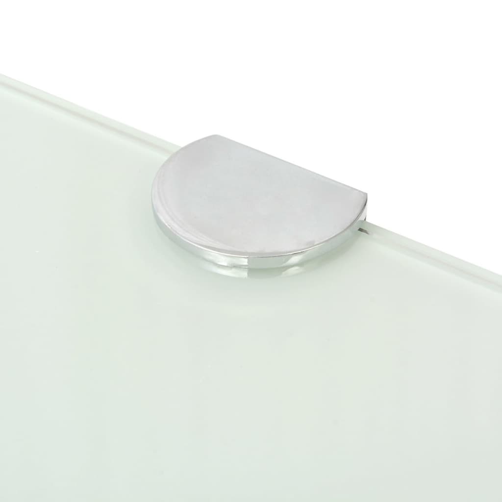 vidaXL Corner Shelf with Chrome Supports Glass White 13.8"x13.8"