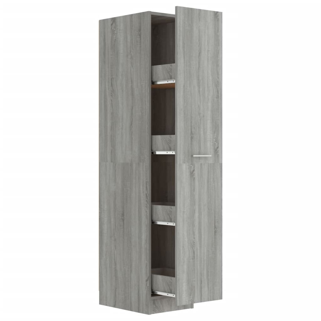 vidaXL Apothecary Cabinet Gray Sonoma 11.8"x16.7"x59.1" Engineered Wood