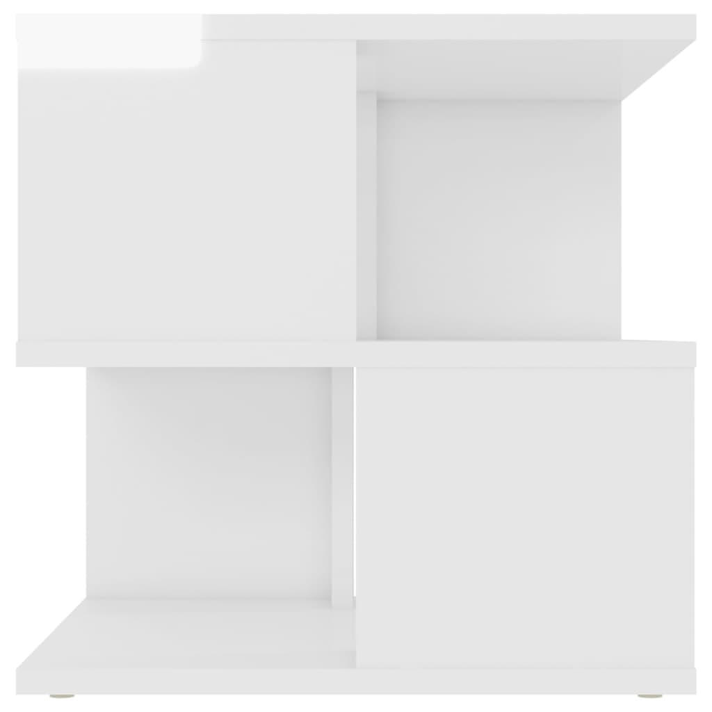 vidaXL Side Table High Gloss White 16"x16"x16" Chipboard
