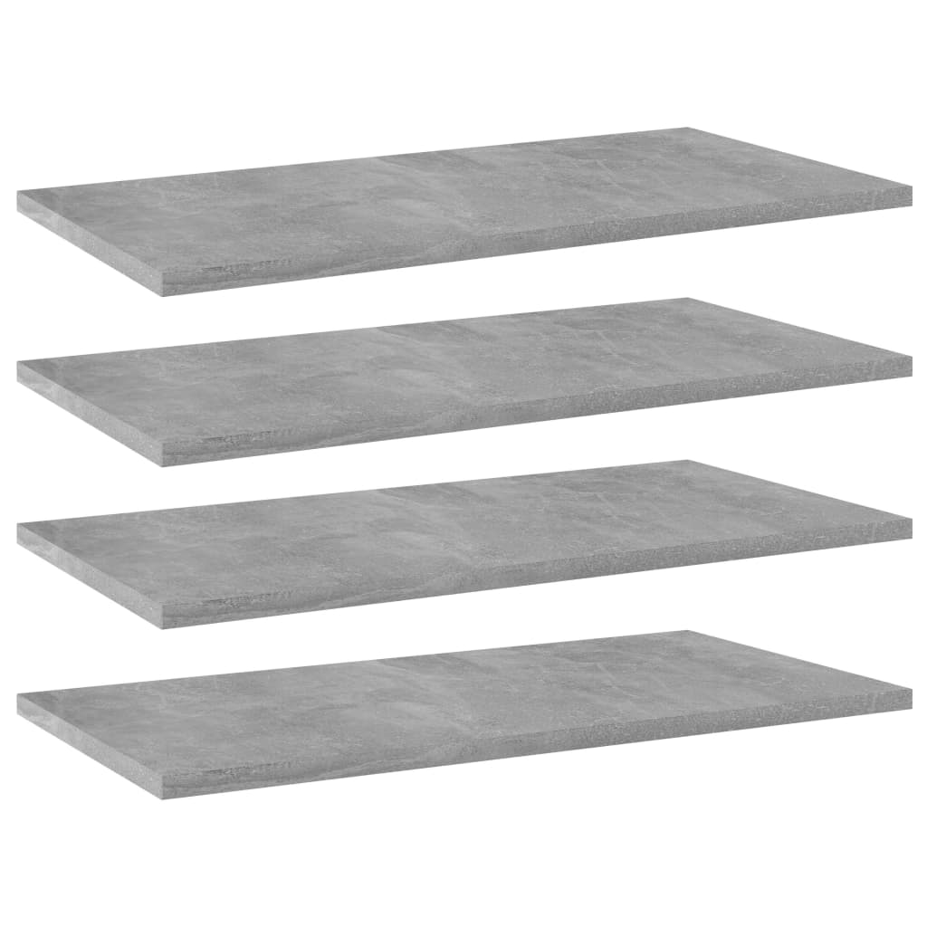 vidaXL Bookshelf Boards 4 pcs Concrete Gray 23.6"x11.8"x0.6" Engineered Wood