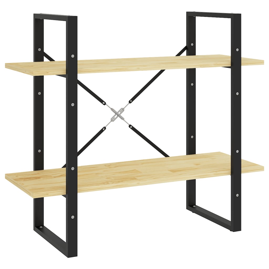 vidaXL 2-Tier Book Cabinet 31.5"x11.8"x27.6" Solid Pine Wood