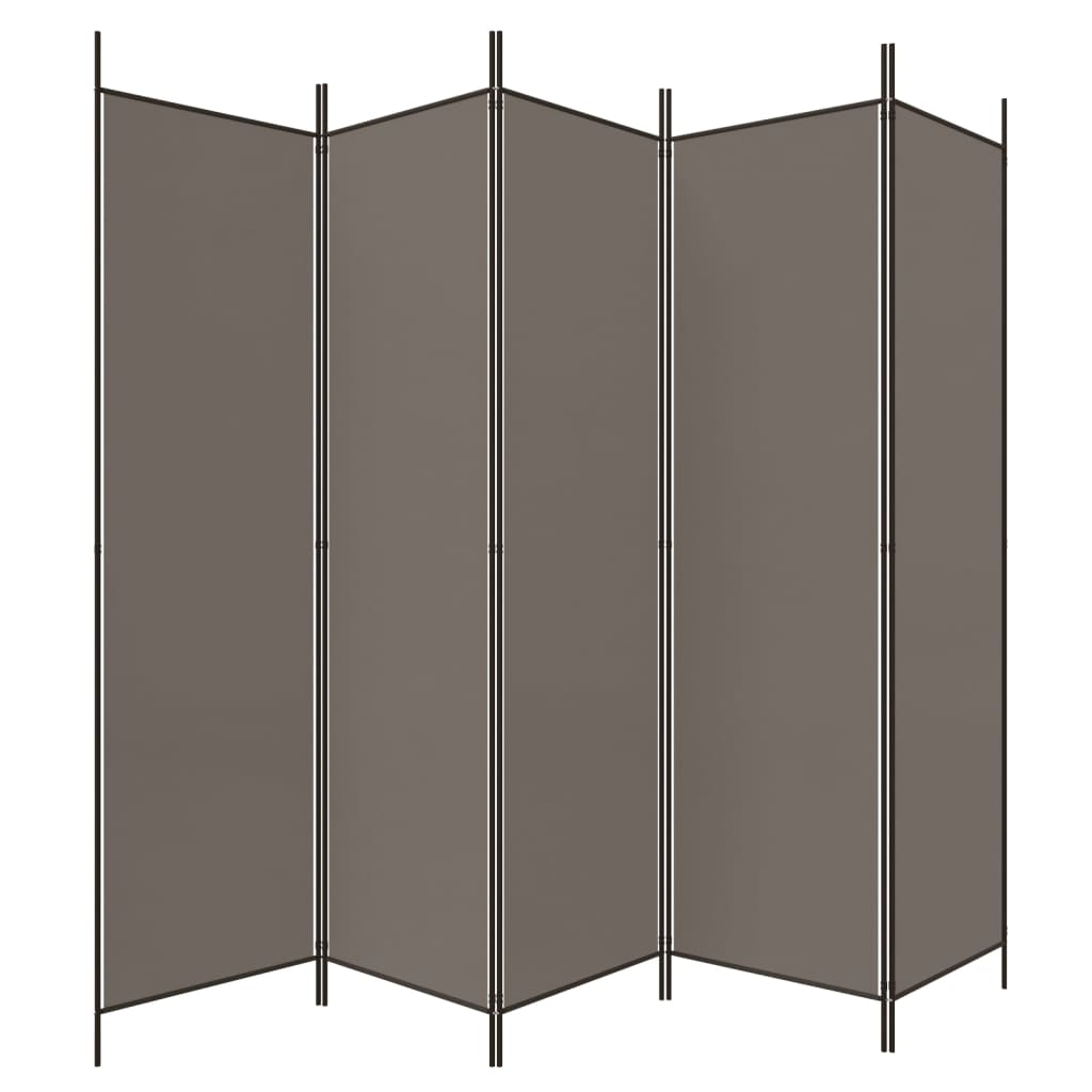 vidaXL 5-Panel Room Divider Anthracite 98.4"x86.6" Fabric