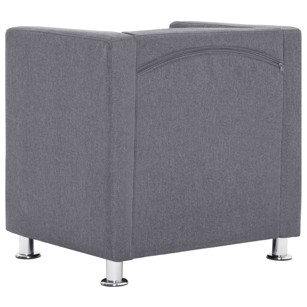 vidaXL Cube Armchair Light Gray Fabric