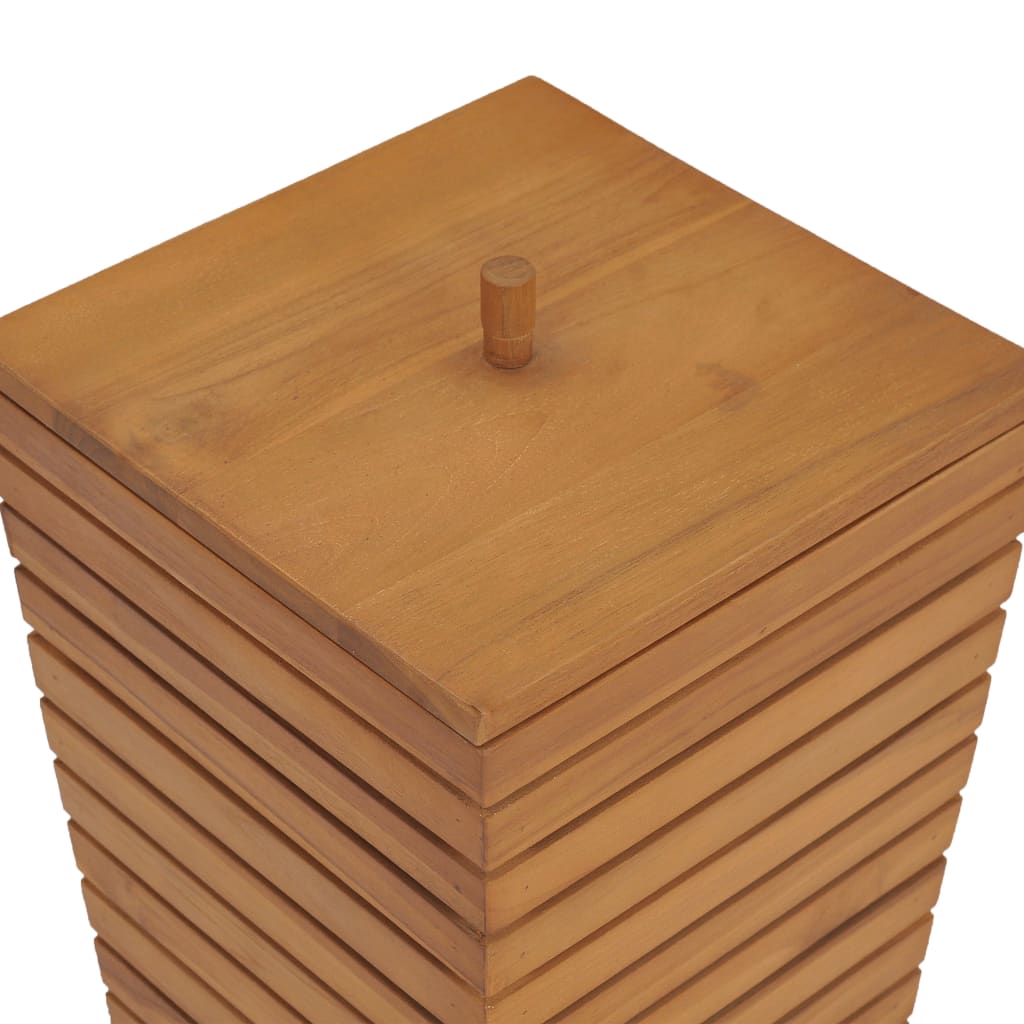 vidaXL Laundry Basket 11.8"x11.8"x17.7" Solid Teak Wood