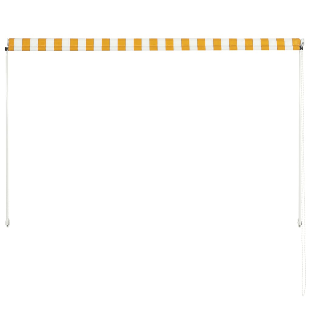 vidaXL Retractable Awning 78.7"x59.1" Yellow and White