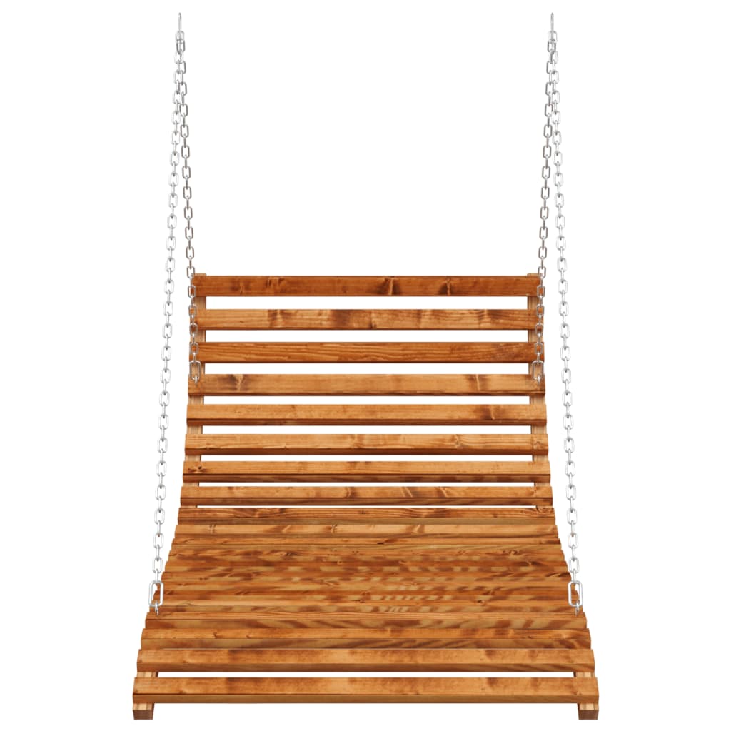 vidaXL Swing Bed Solid Bent Wood with Teak Finish 45.3"x57.9"x18.1"