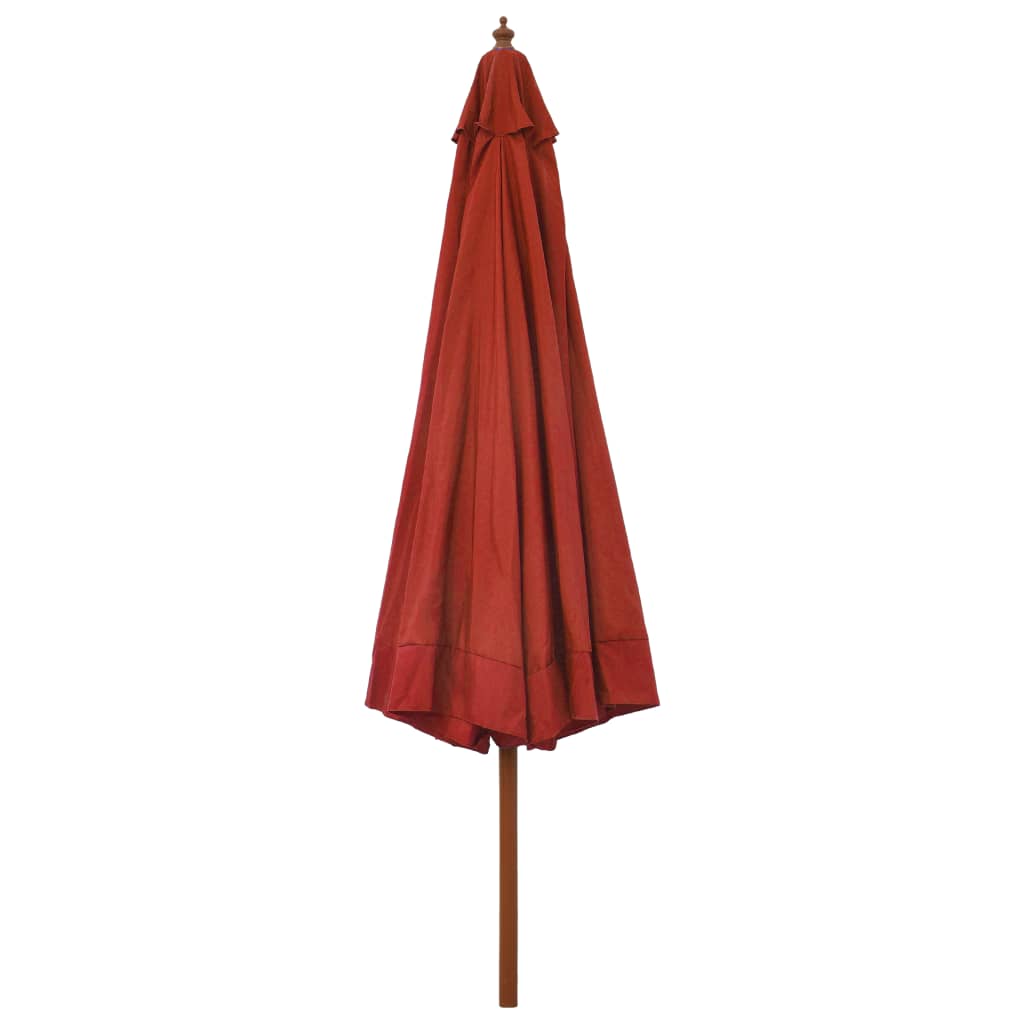 vidaXL Outdoor Parasol with Wooden Pole 129.9" Terracotta