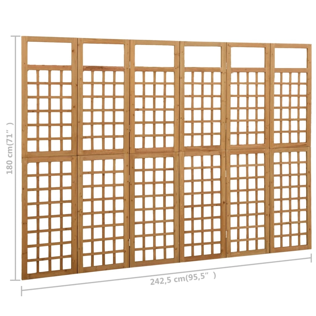 vidaXL 6-Panel Room Divider/Trellis Solid Fir Wood 95.5"x70.9"