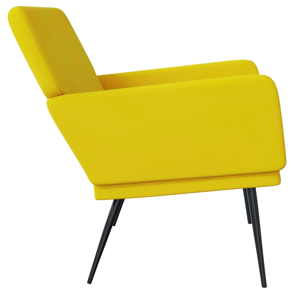 vidaXL Bench Yellow 42.5"x31.1"x31.1" Velvet