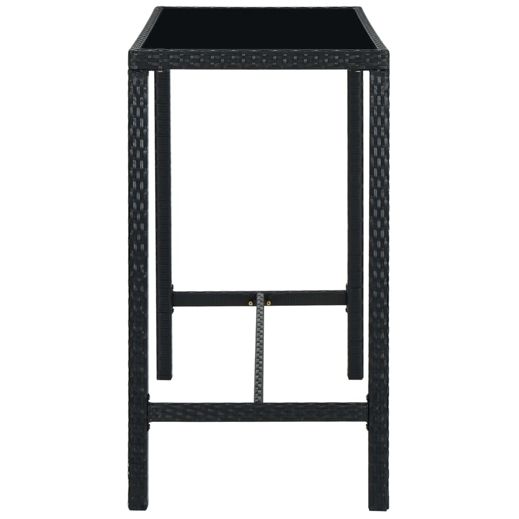 vidaXL 5 Piece Patio Bar Set Poly Rattan Black