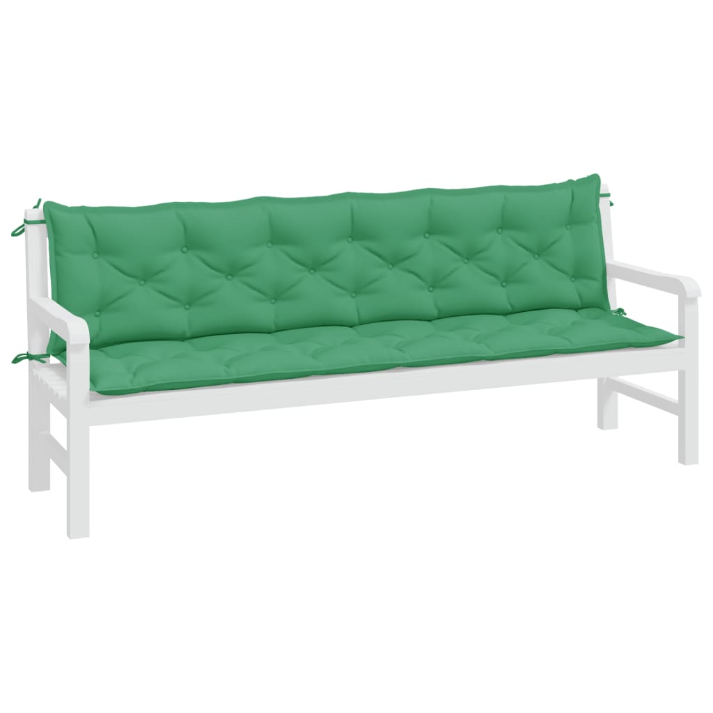 vidaXL Garden Bench Cushions 2pcs Green 78.7"x19.7"x2.8" Oxford Fabric