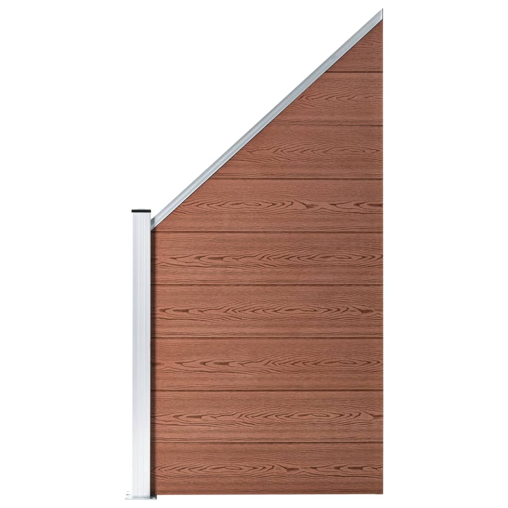 vidaXL Fence Panel WPC 37.4"x(41.3"-70.9") Brown