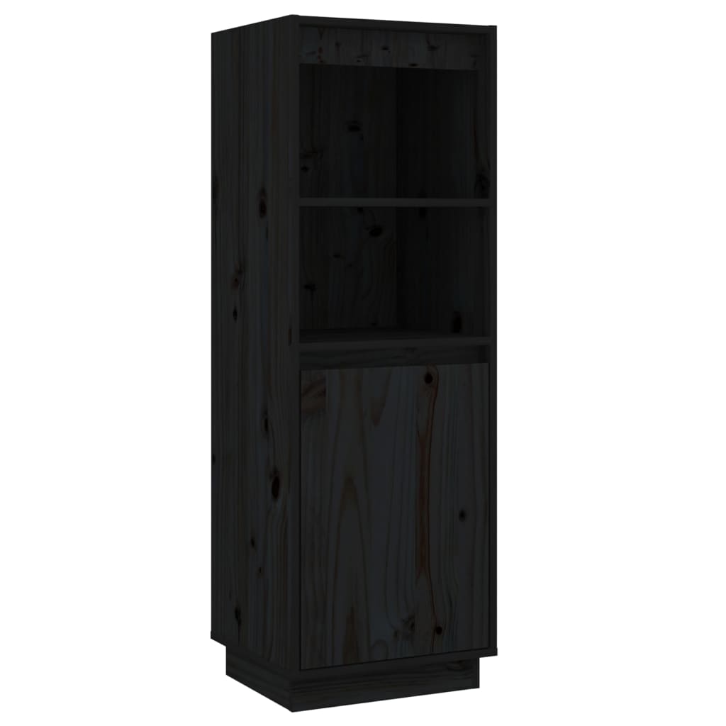 vidaXL Highboard Black 14.6"x13.4"x43.3" Solid Wood Pine