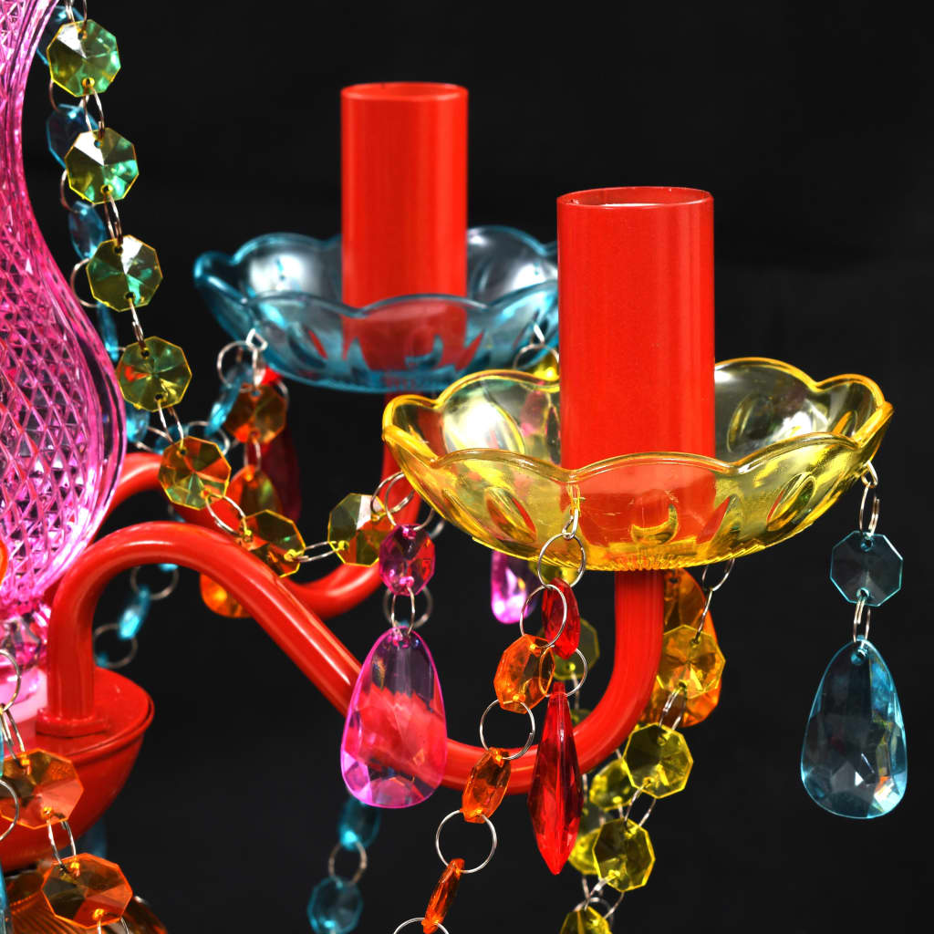 vidaXL Crystal Light 5 Bulbs Multicolor