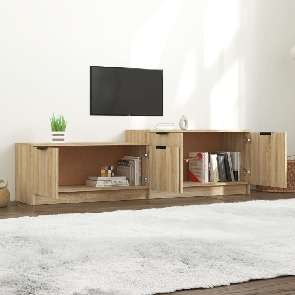 vidaXL TV Cabinet Sonoma Oak 62.4"x14.2"x17.7" Engineered Wood