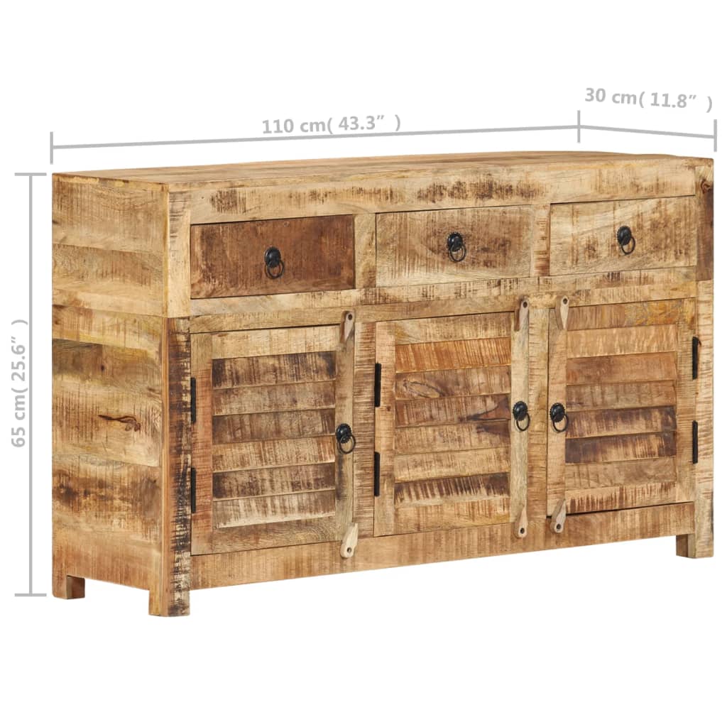vidaXL Sideboard 43.3"x11.8"x25.6" Solid Wood Mango