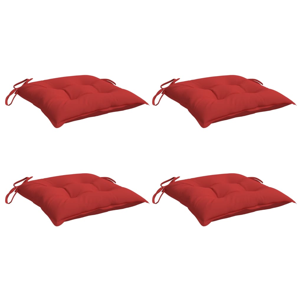 vidaXL Chair Cushions 4 pcs 15.7"x15.7"x2.8" Oxford Fabric Red