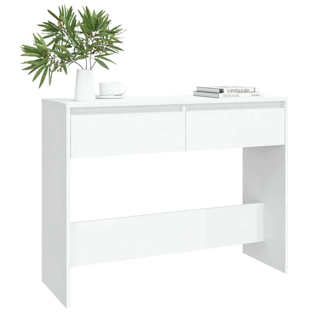 vidaXL Console Table White 39.4"x13.8"x30.1" Engineered Wood