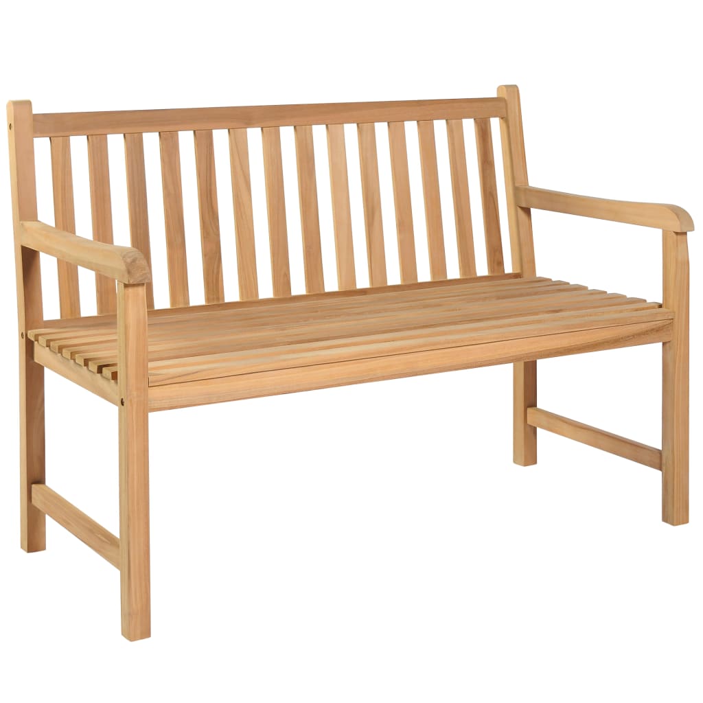 vidaXL Patio Bench with Beige Cushion 47.2" Solid Teak Wood