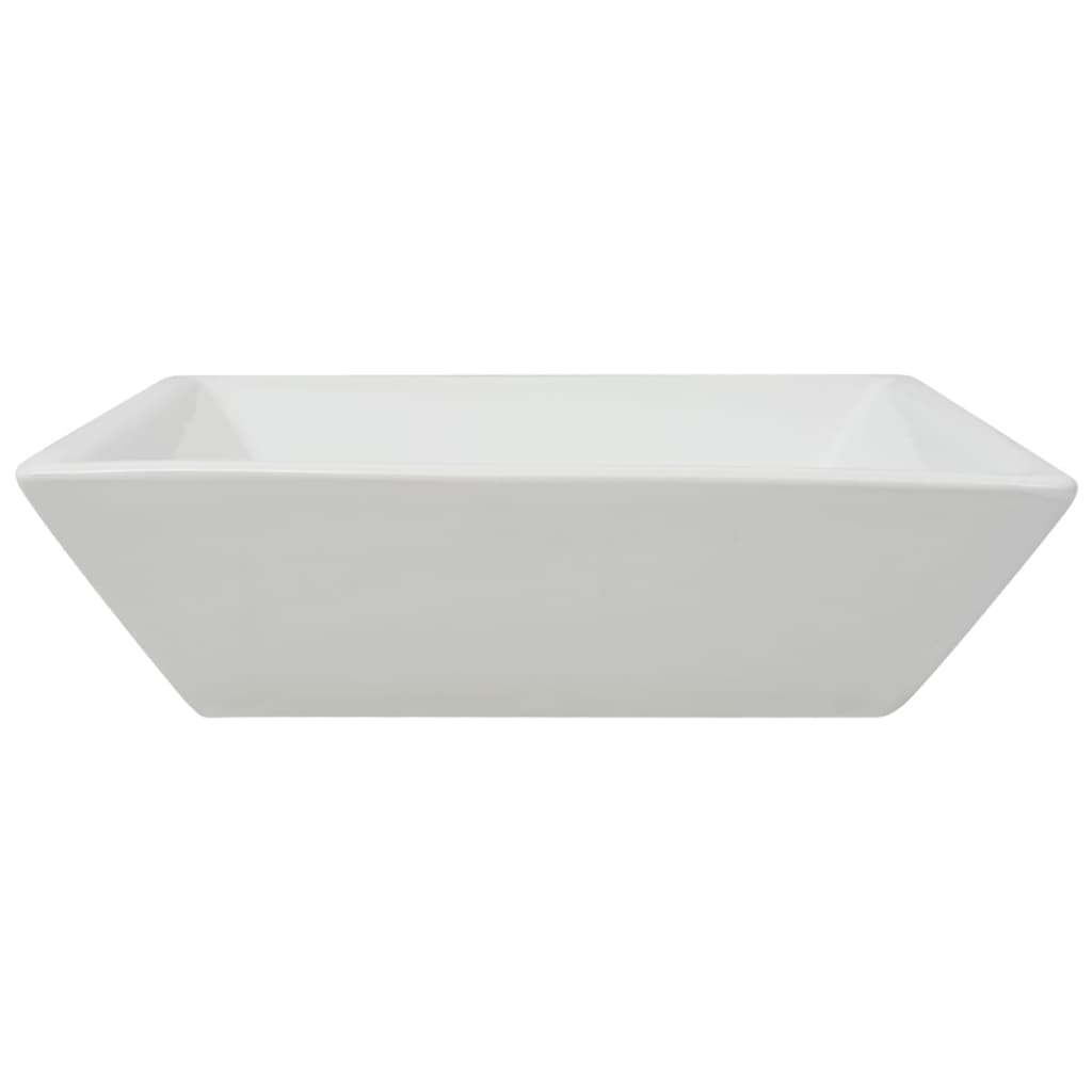vidaXL Basin Square Ceramic White 16.3"x16.3"x4.7"