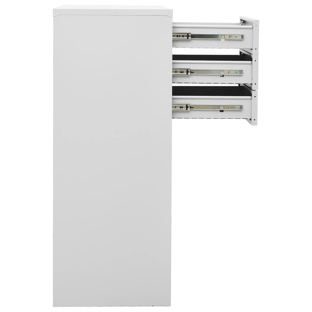 vidaXL Office Cabinet with Planter Box Light Gray 35.4"x15.7"x49.2" Steel