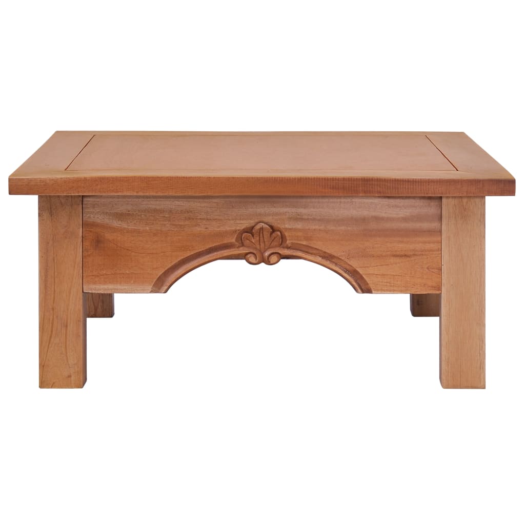 vidaXL Coffee Table 26.8"x26.8"x11.8" Solid Mahogany Wood